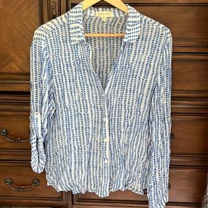 cloth & stone thin cotton shirt - Blue pattern - Sz Large
